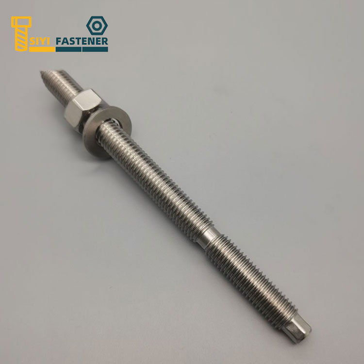 Ancrage chimique en acier inoxydable avec écrou hexagonal et rondelle