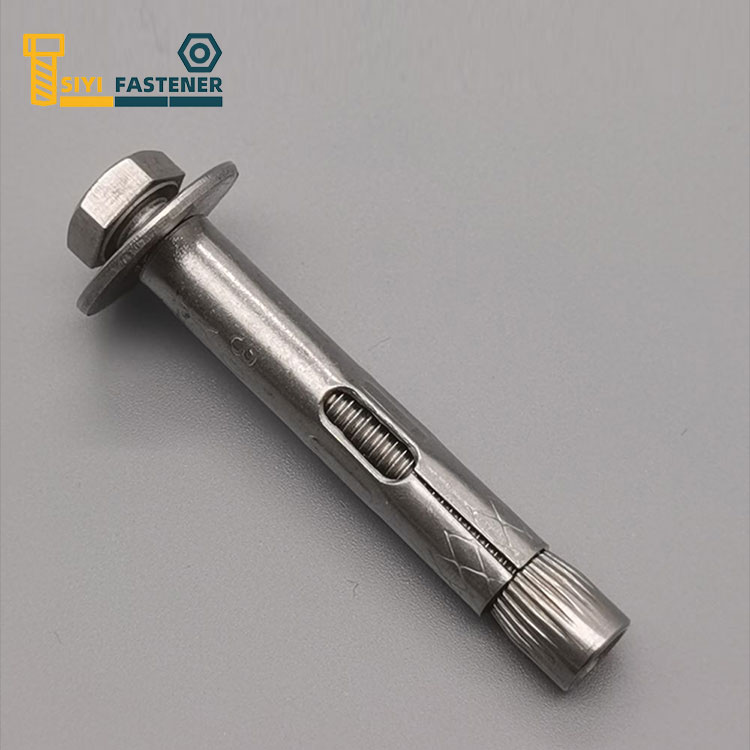 Ancrage à douille en acier inoxydable avec boulon hexagonal et écrou conique