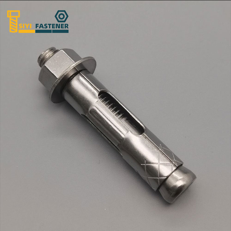 Ancrage à manchon en acier inoxydable avec écrou hexagonal et rondelle plate